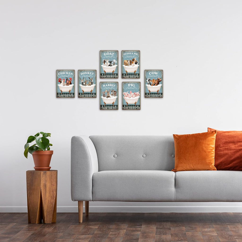 Funny Chicken Decor Bathroom Decor Bathtub Decor Chicken Coop Accessories Farm Decor Chicken Signs Wall Art Poster Retro Poster Bar Home Bathroom Wall Decoration Sign Metal Tin 8X12 Inch