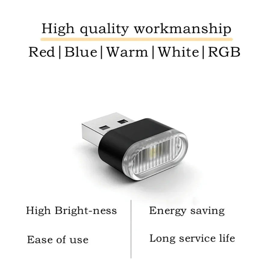Mini USB Light LED USB Night Light 5 Styles Modeling Car Ambient Light Neon Interior Light Car Jewelry Decorative Ambient Light