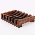 Wooden Soap Dish Soap Holder Saver Tray for Bathroom Shower Kitchen Drainer Hand Craft Rectangular for Soap,Sponges and More (1Pack)