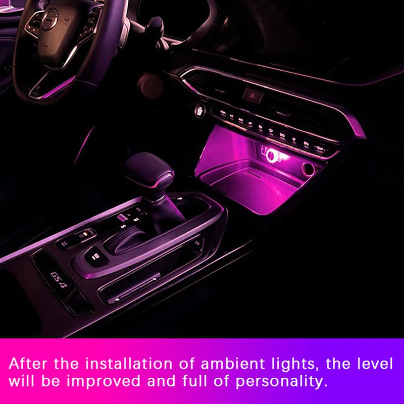 Portable Car USB Ambient Light Mini LED Decorative Atmosphere Lamps for Auto Interior Environment Light Computer Light Plug Play
