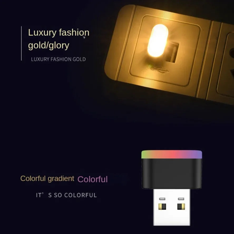 Mini USB Light LED USB Night Light 5 Styles Modeling Car Ambient Light Neon Interior Light Car Jewelry Decorative Ambient Light