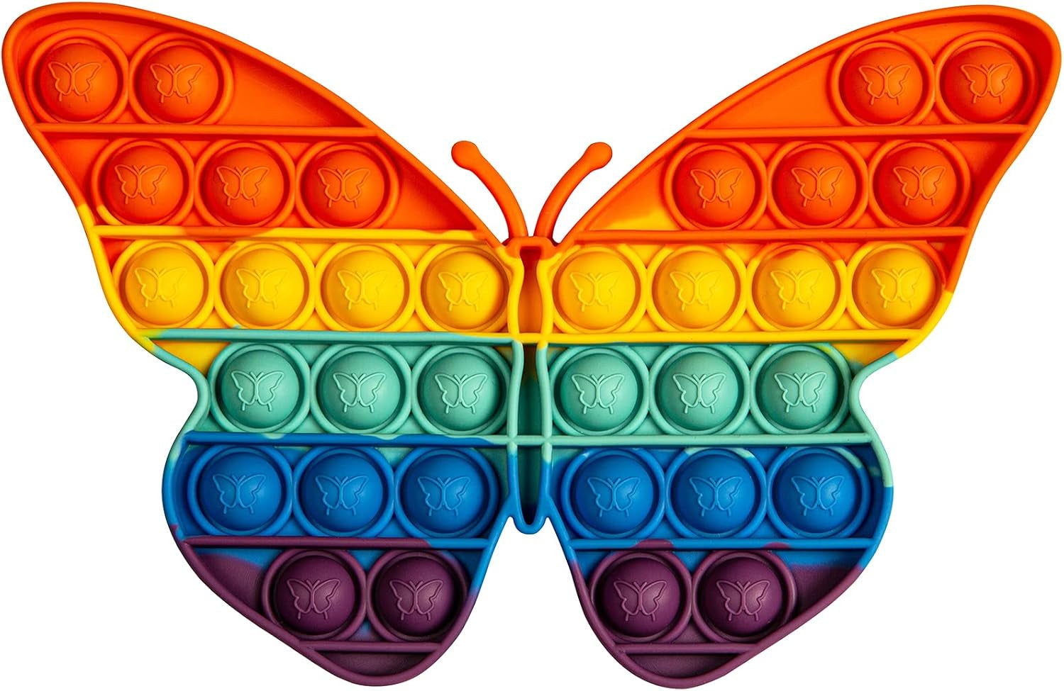 Pop Bubble Sensory Fidget Toys, Squeeze Sensory Toys, Novelty Gifts for Boys and Girls, Stress Relief and Anti-Anxiety Tools for Kids and Adults (Butterfly,Rainbow)