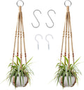 2 Pcs Plant Hangers Hanging Plant Holder for Indoor Outdoor Decor Macrame Hanging Planter Basket with 4 Hooks(35 Inch)