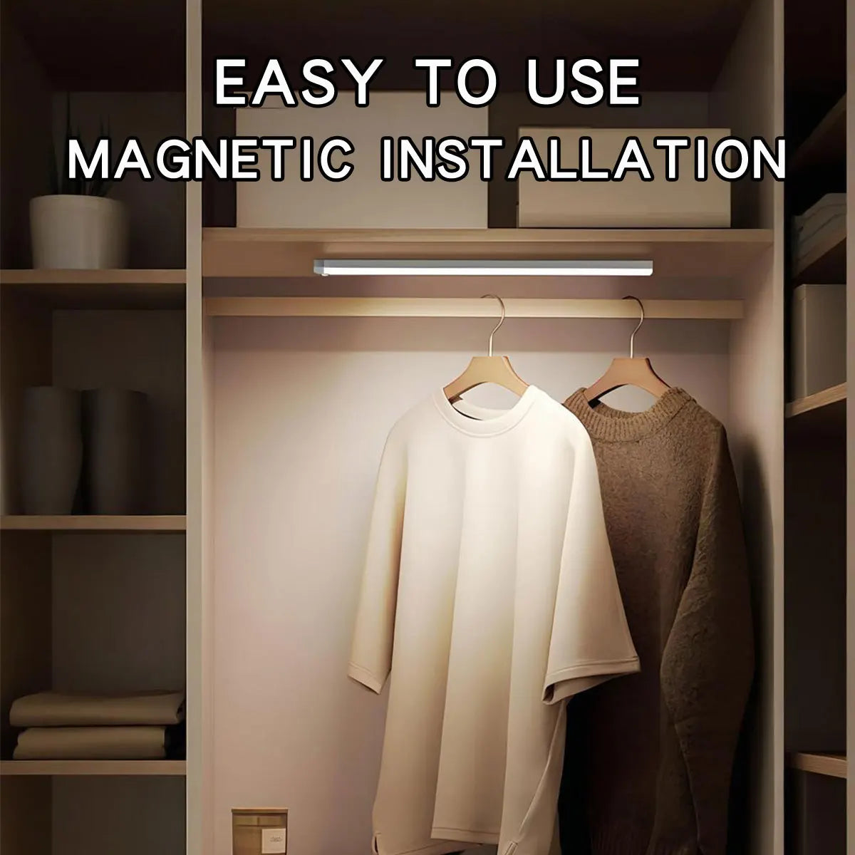 LED Motion Sensor Light Type C Rechargeable Light Wireless LED Night Light Cabinet Wardrobe Lamp Staircase Backlight for Kitchen