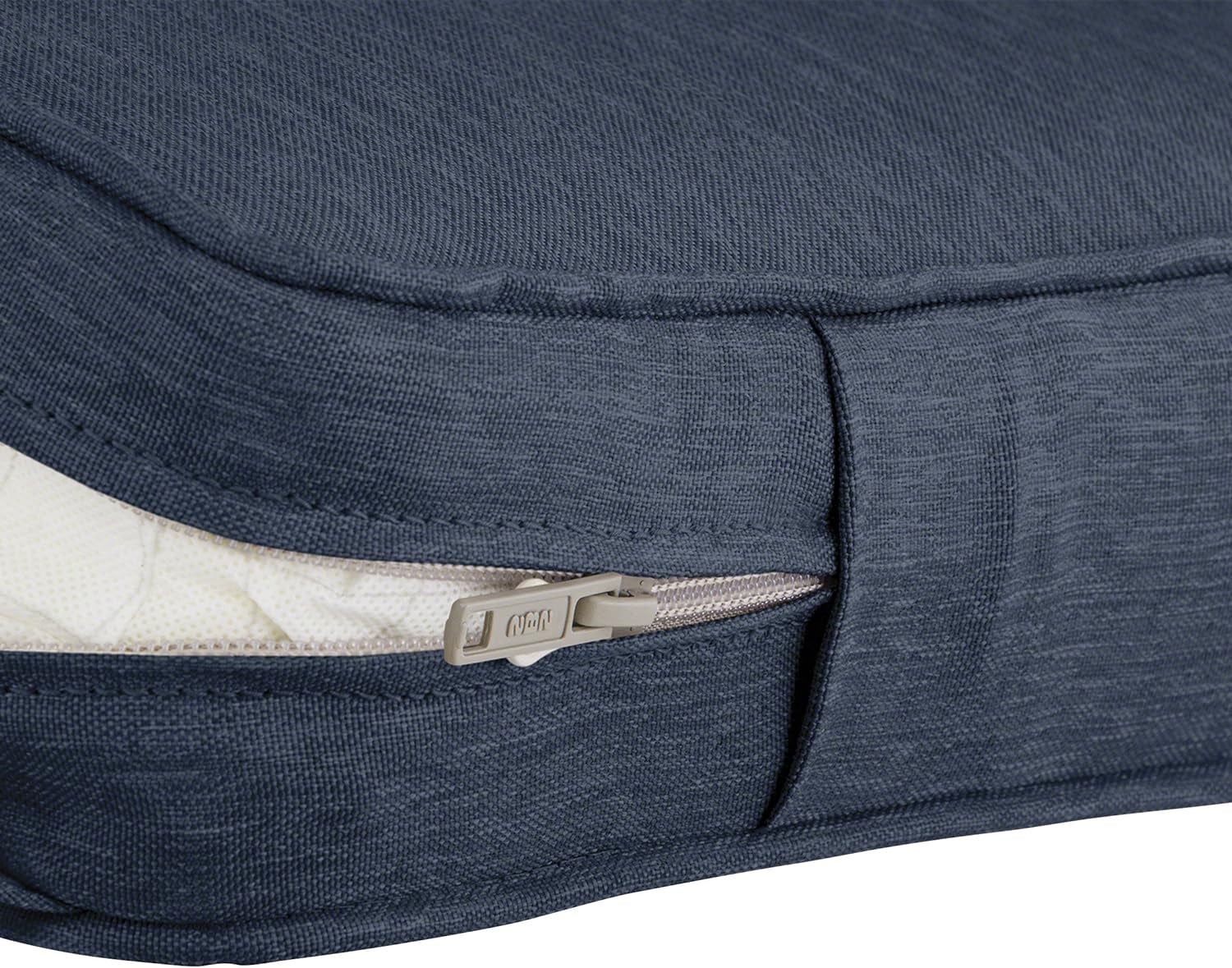 Montlake Fadesafe Water-Resistant 41 X 18 X 3 Inch Contoured Outdoor Bench Cushion, Heather Indigo