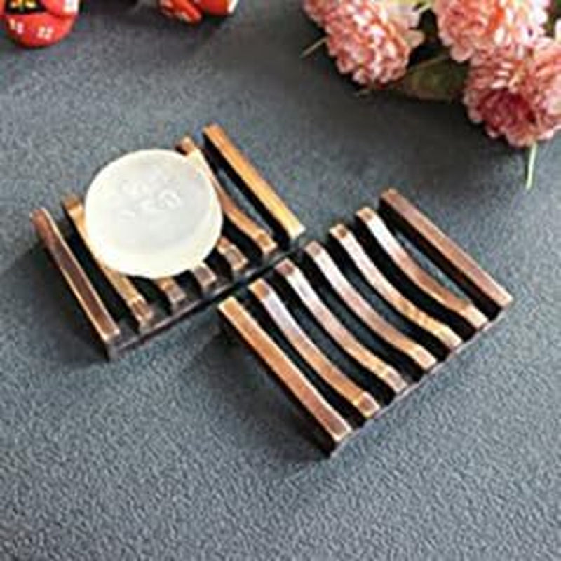 Wooden Soap Dish Soap Holder Saver Tray for Bathroom Shower Kitchen Drainer Hand Craft Rectangular for Soap,Sponges and More (1Pack)