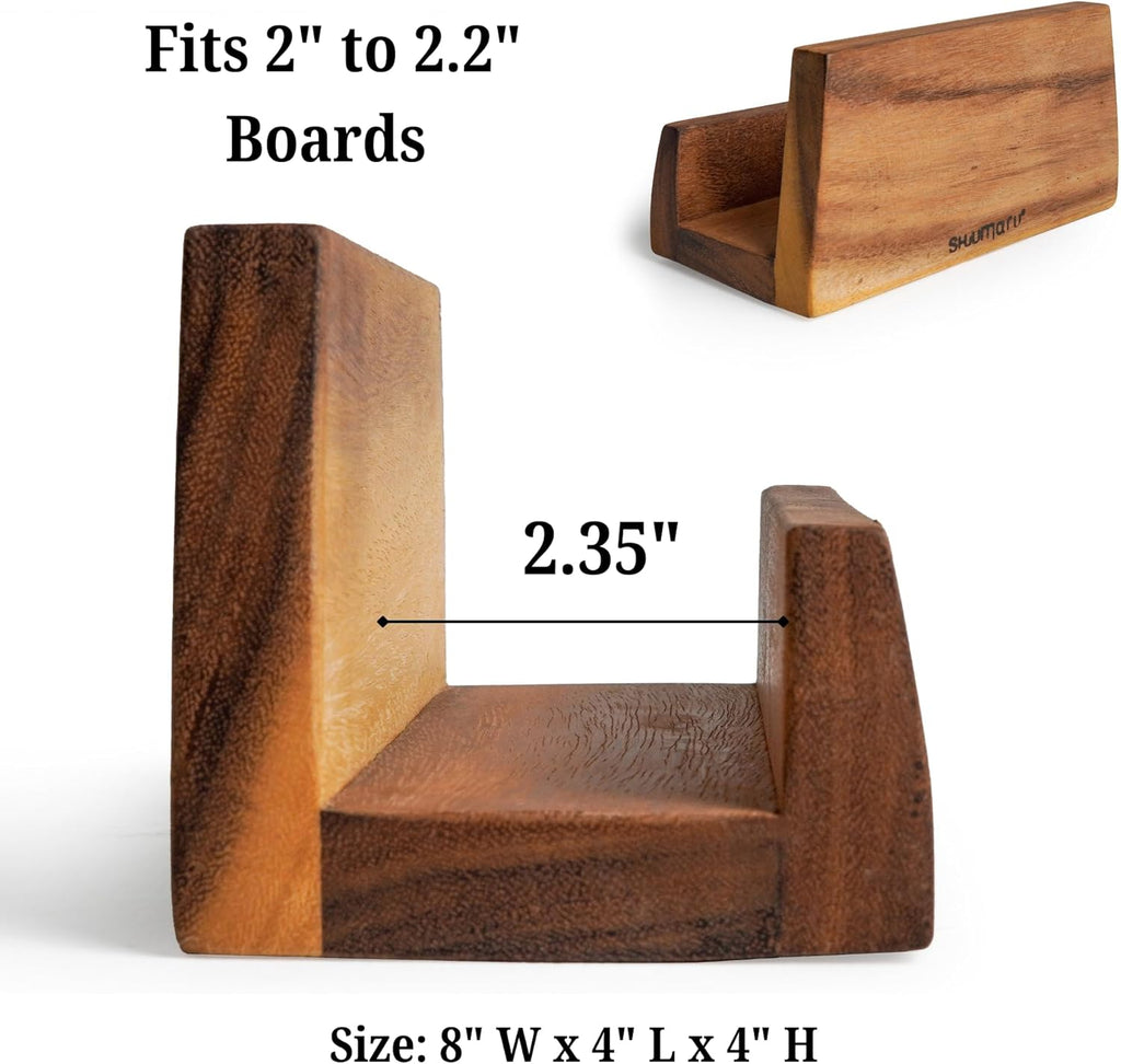 Natural Wood Cutting Board Stand – Fits 2"–2.2" Heavy Boards, 8" × 4" × 4" | Handmade Sturdy Holder Supports Boards up to 24 In