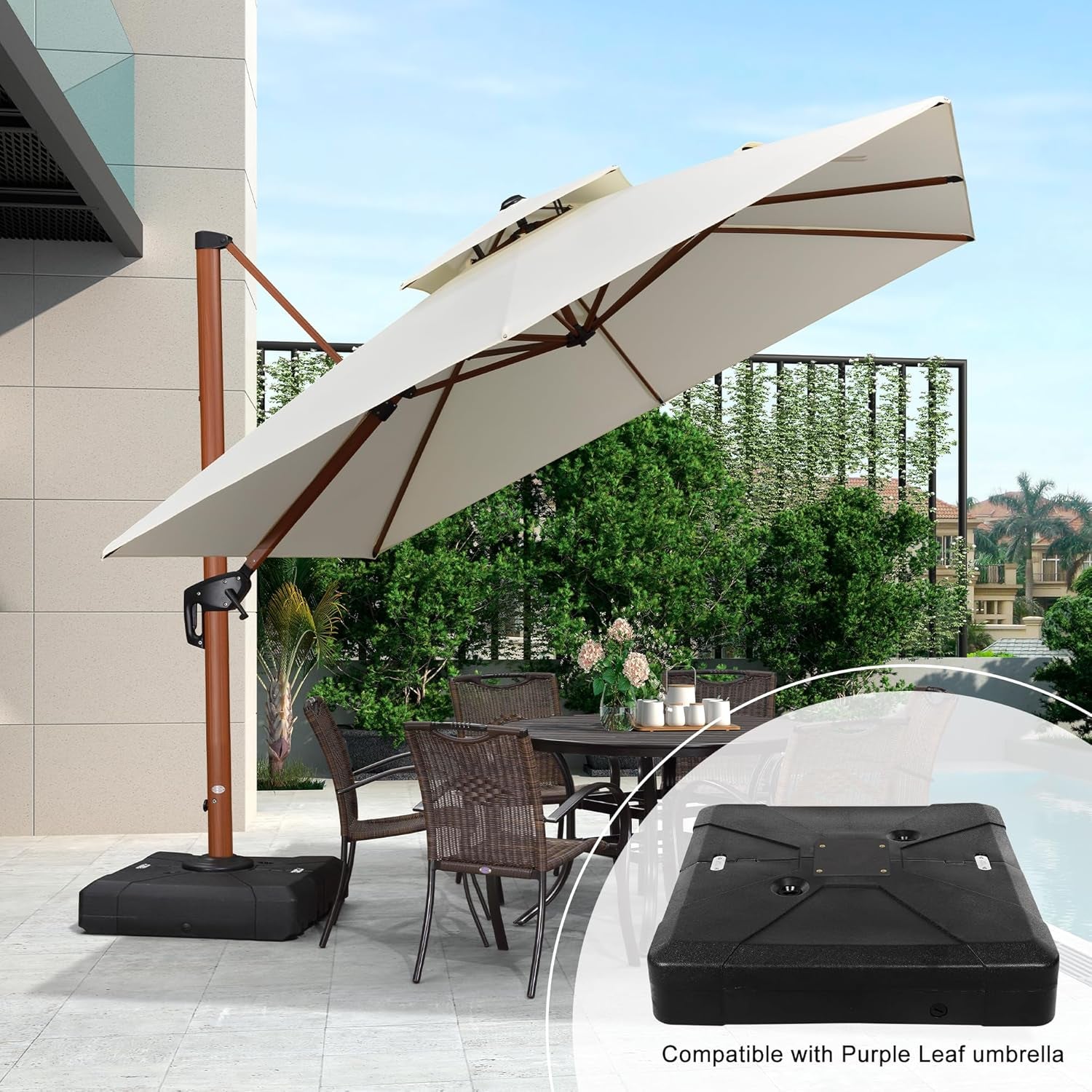 Patio Umbrella Base PL209BD Cantilever Umbrella Base, 32.21'' X 32.21''