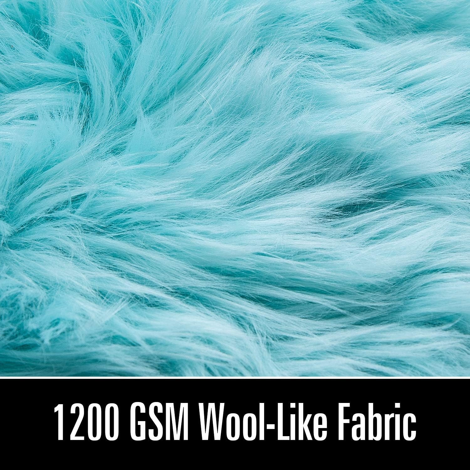 Soft Fluffy Faux Fur Rugs for Bedroom Bedside Rug 2X4 Feet, Washable, Furry Sheepskin Area Rug for Living Room Girls Room, Luxury Shag Carpet Home Decor, Blue