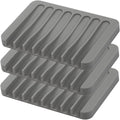 3PCS Self Draining Soap Holder, Premium Silicone Soap Dish, Soap Saver for Shower, Bathroom, Kitchen, Bath Tub, Sponges, Keep Soaps Bars Dry Clean, Easy Clean, Extend Soaps Life (Grey)