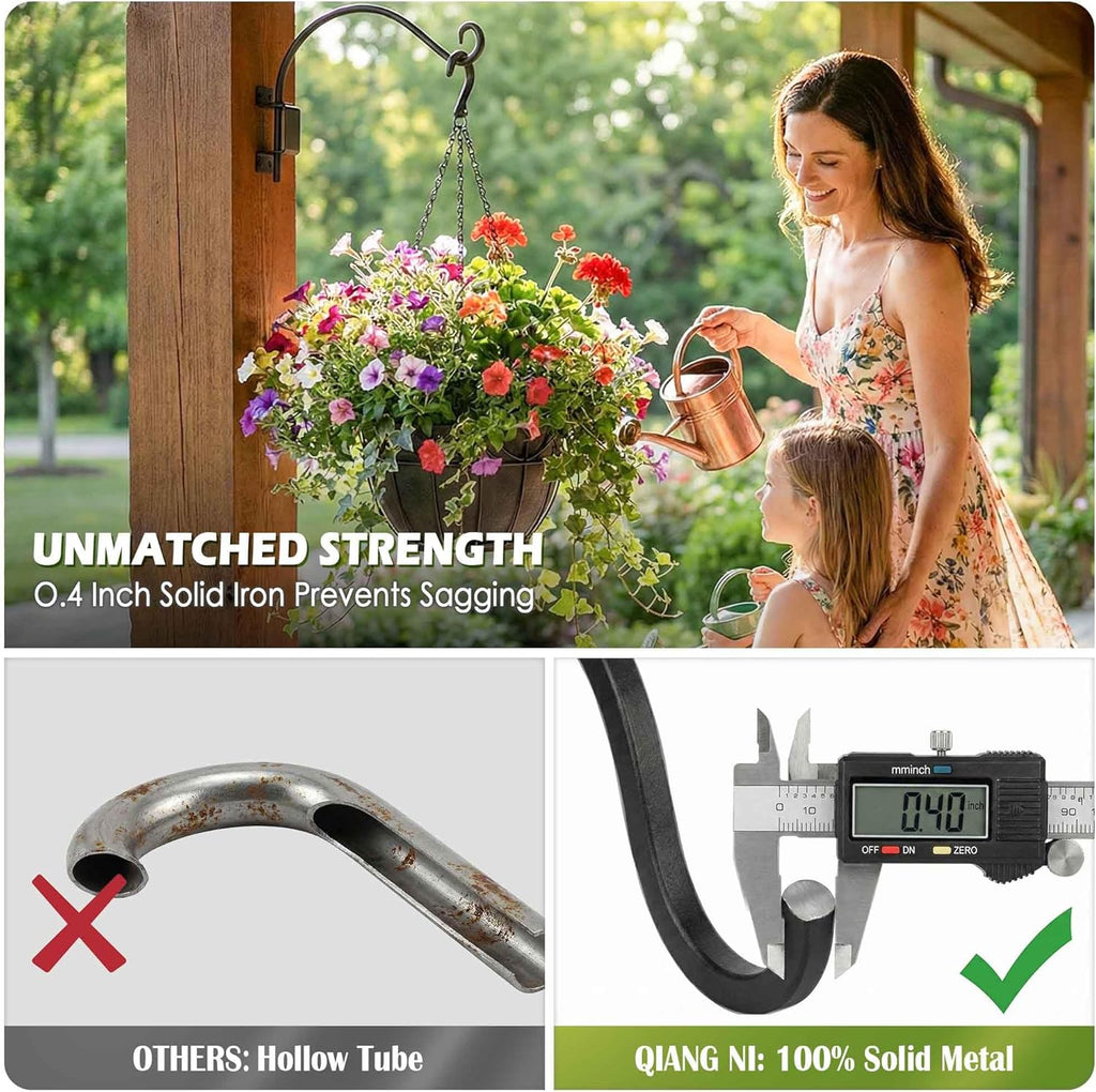 Bird Feeder Hangers Outdoor: 16-Inch Swivel Hanging Plant Bracket for Wall Mount - Swivel Plant Hook for Flower Basket