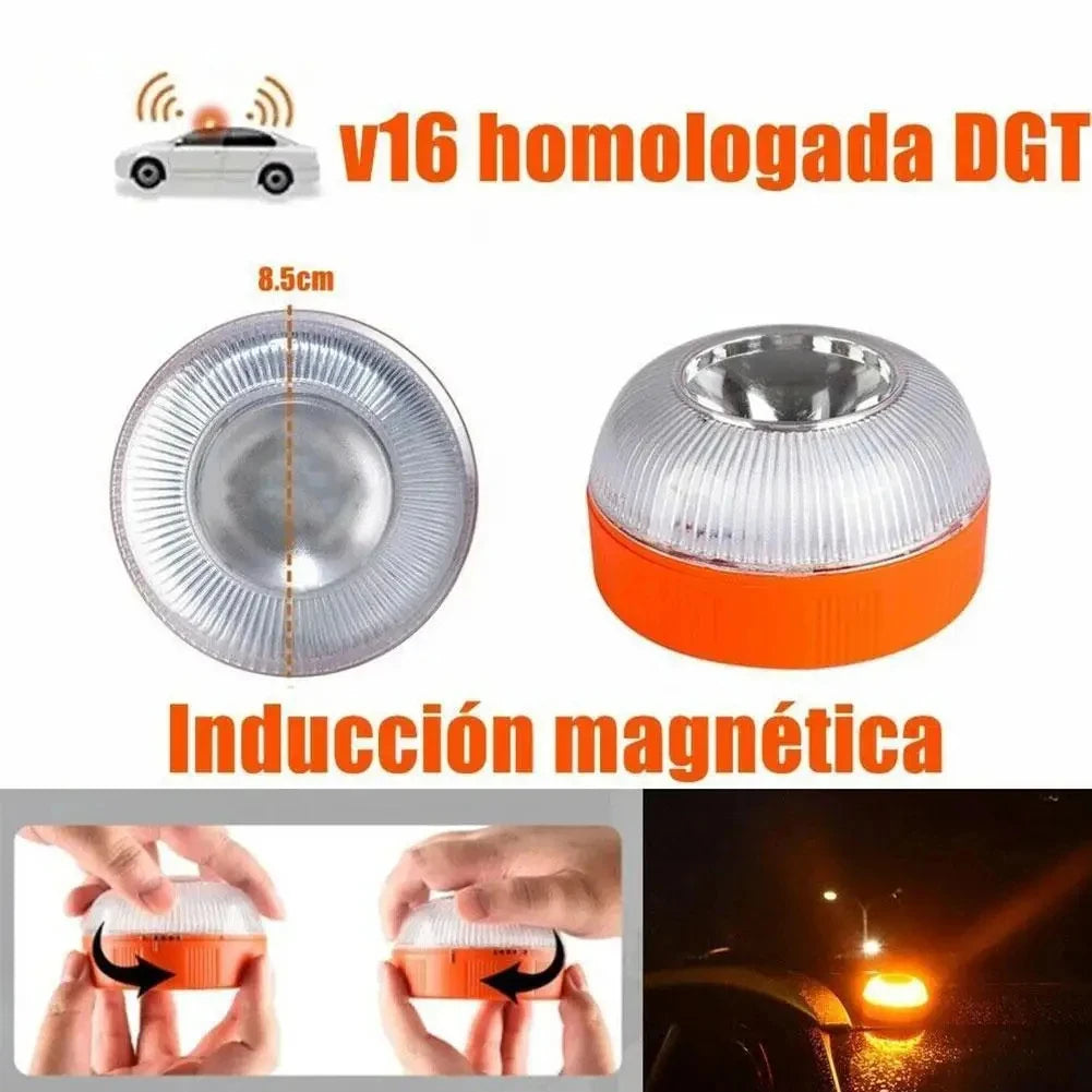 Magnetic Emergency Beacon Light for Cars Strobe Flashing Warning Lamp Vehicle Safety Signal Light V16 without Battery
