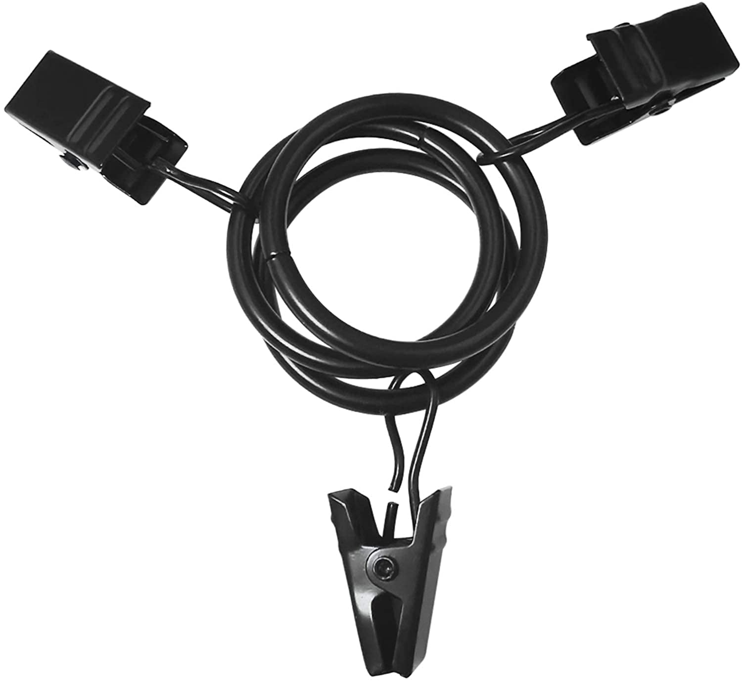 44 Pack Metal Curtain Rings with Clips, Drapery Clips with Rings, Drapes Rings 1 Inch Inner Diameter, Fits Diameter 5/8 Inch Curtain Rods, Black