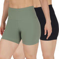 Womens High Waisted Biker Shorts Ribbed Workout Yoga Running Tummy Control Spandex Short