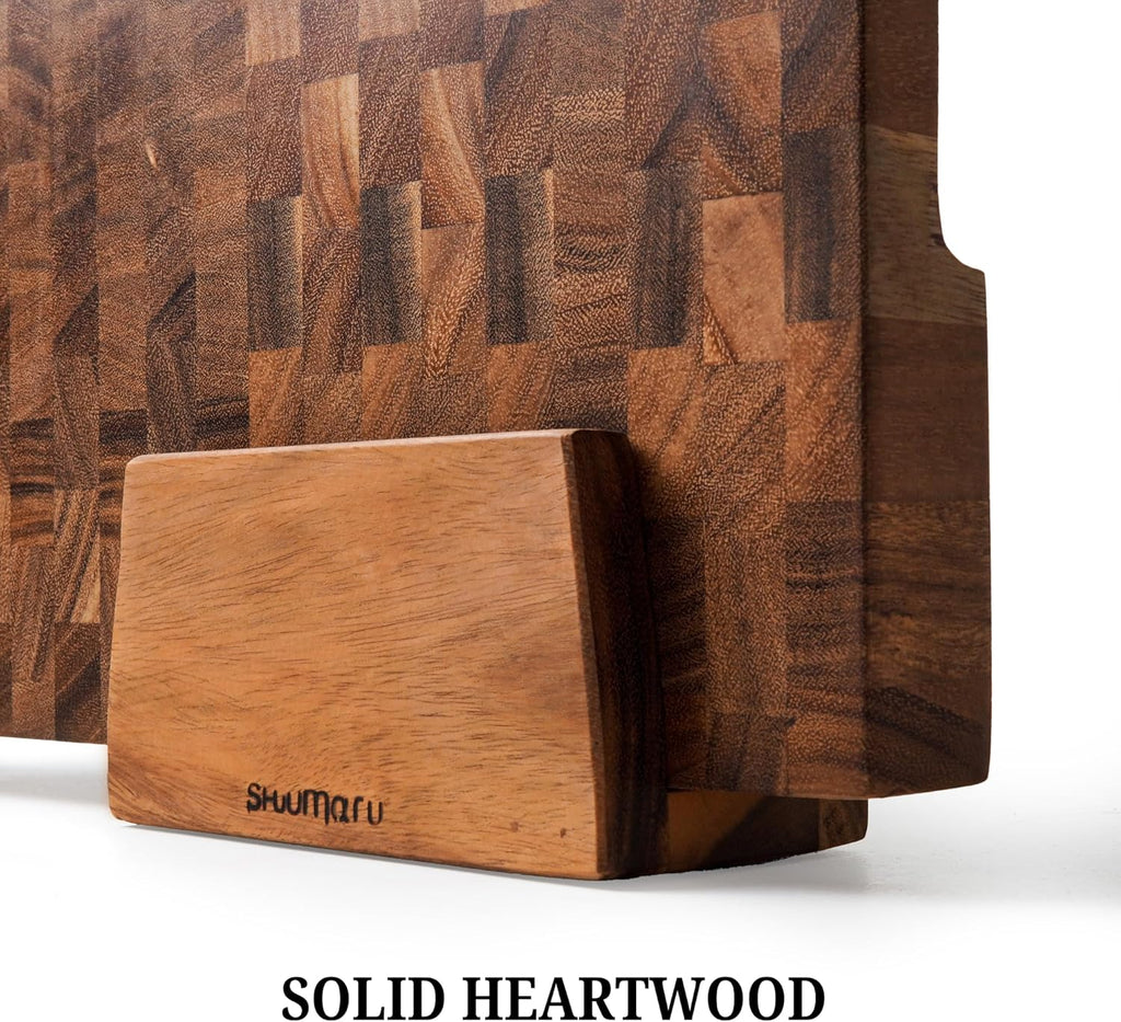 Natural Wood Cutting Board Stand – Fits 2"–2.2" Heavy Boards, 8" × 4" × 4" | Handmade Sturdy Holder Supports Boards up to 24 In