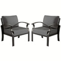 Aluminum 2-Seat Patio Furniture Set, Outdoor Patio Conversation Set with 5.1" Cushions for Patio Backyard Poolside, Gray