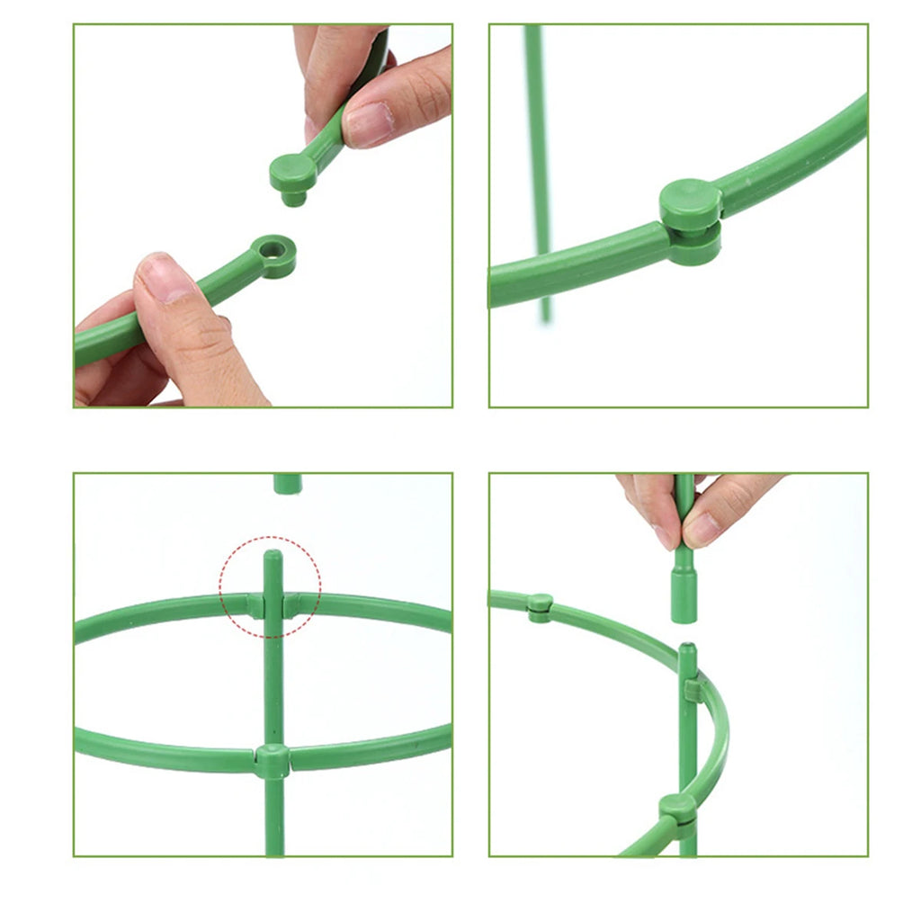 9 Pcs/Set 3 Layers Plant Support Plant Stakes round Plant Support Ring Plastic Plant Cage Holder Flower Pot Climbing Trellis