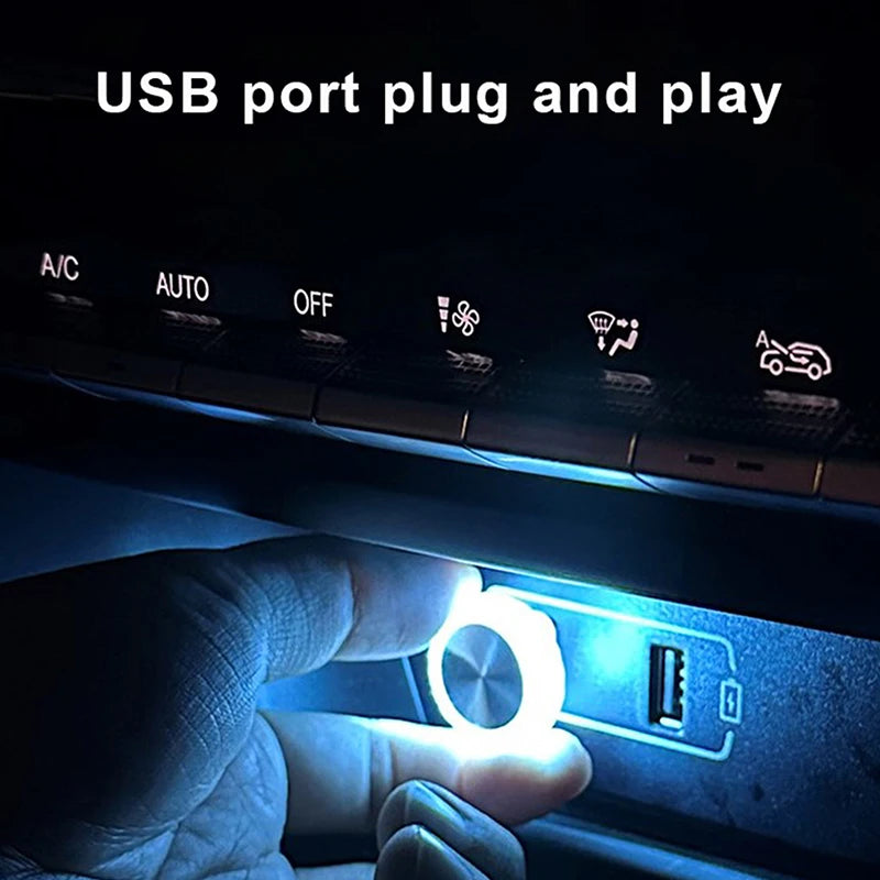 Portable Car USB Ambient Light Mini LED Decorative Atmosphere Lamps for Auto Interior Environment Light Computer Light Plug Play