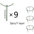 9 Pcs/Set 3 Layers Plant Support Plant Stakes round Plant Support Ring Plastic Plant Cage Holder Flower Pot Climbing Trellis