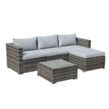 Abler 3-Person Wicker Modular Patio Conversation Set with Cushions