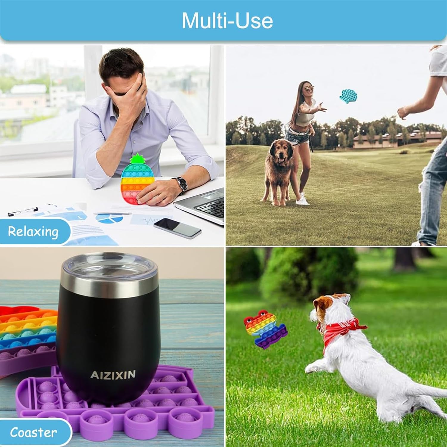Pop Bubble Sensory Fidget Toys, Squeeze Sensory Toys, Novelty Gifts for Boys and Girls, Stress Relief and Anti-Anxiety Tools for Kids and Adults (Butterfly,Rainbow)