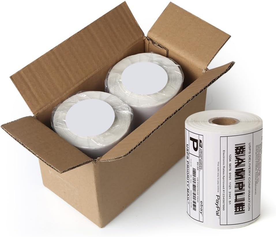 [2 Rolls, 440 Labels] 4”X 6” Postage Thermal Shipping Labels 4X6 Thermal Labels Roll Compatible with Dymo 4XL 1744907 Labelwriter