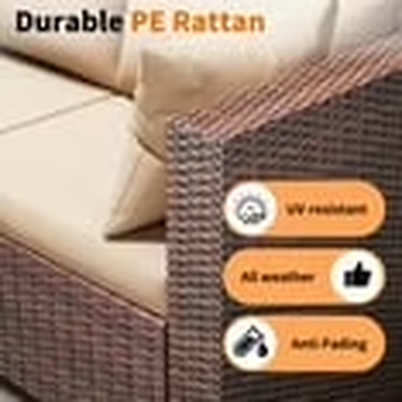 Patio Furniture Sets, Modular Rattan Outdoor Patio Sectional Furniture Sofa Set, Wicker Patio Conversation Set for Backyard,5Pcs