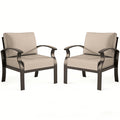 Aluminum 2-Seat Patio Furniture Set, Outdoor Patio Conversation Set with 5.1" Cushions for Patio Backyard Poolside, Sand