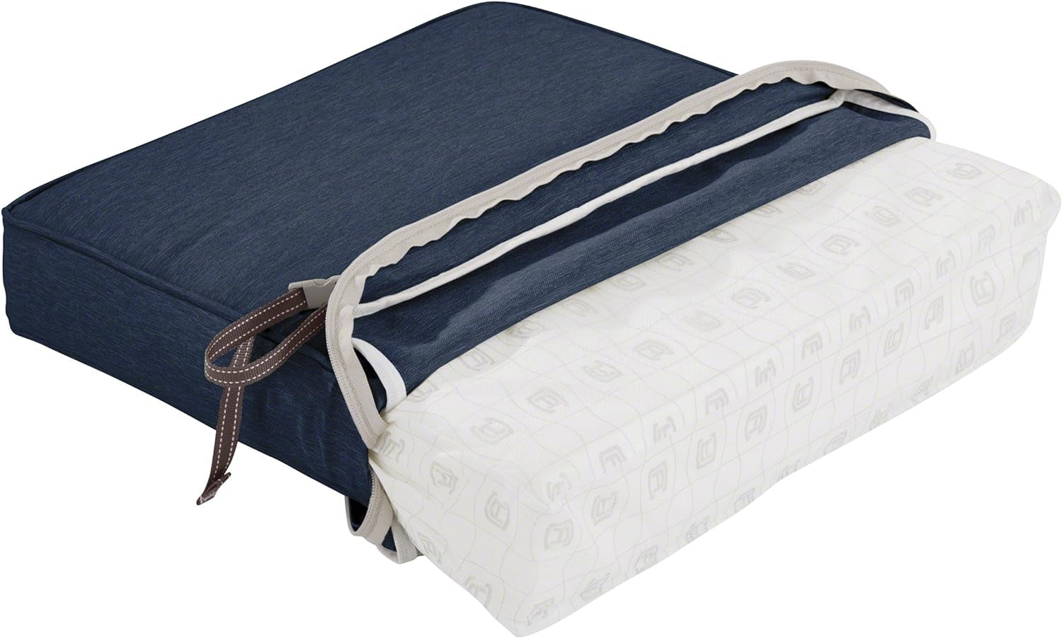 Montlake Fadesafe Water-Resistant 41 X 18 X 3 Inch Contoured Outdoor Bench Cushion, Heather Indigo