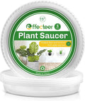 Plant Saucer, 5 Pack, 15 Inch, round Plant Trays for Indoors, Clear Plastic Plant Pot Saucers, Durable Flower Pots with 5 Plant Labels (15'' - 5 Pack)