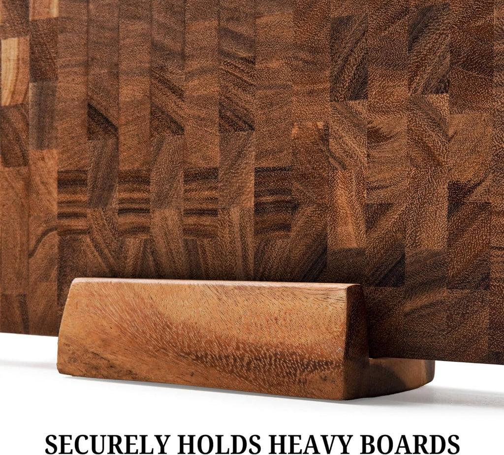 Natural Wood Cutting Board Stand – Fits 2"–2.2" Heavy Boards, 8" × 4" × 4" | Handmade Sturdy Holder Supports Boards up to 24 In