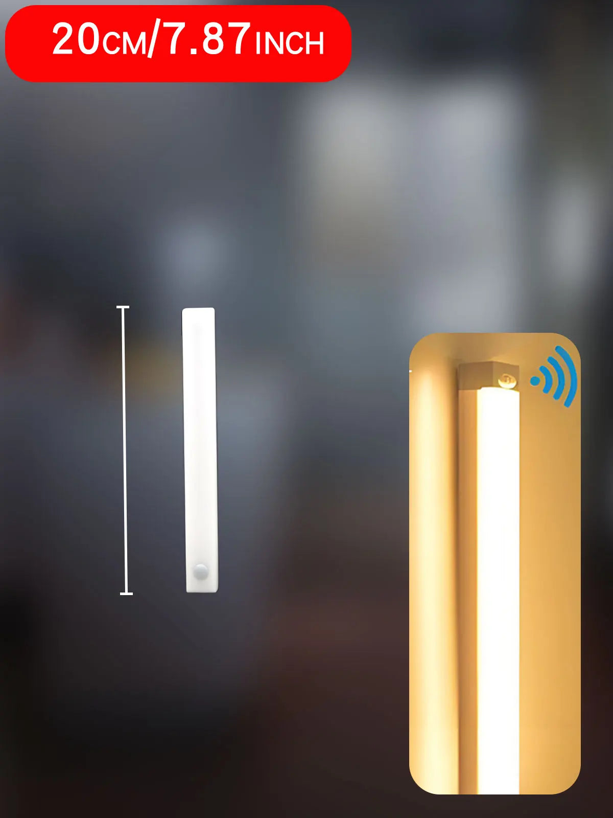LED Motion Sensor Light Type C Rechargeable Light Wireless LED Night Light Cabinet Wardrobe Lamp Staircase Backlight for Kitchen