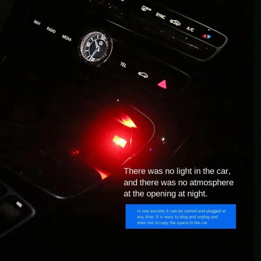 Mini USB Light LED USB Night Light 5 Styles Modeling Car Ambient Light Neon Interior Light Car Jewelry Decorative Ambient Light