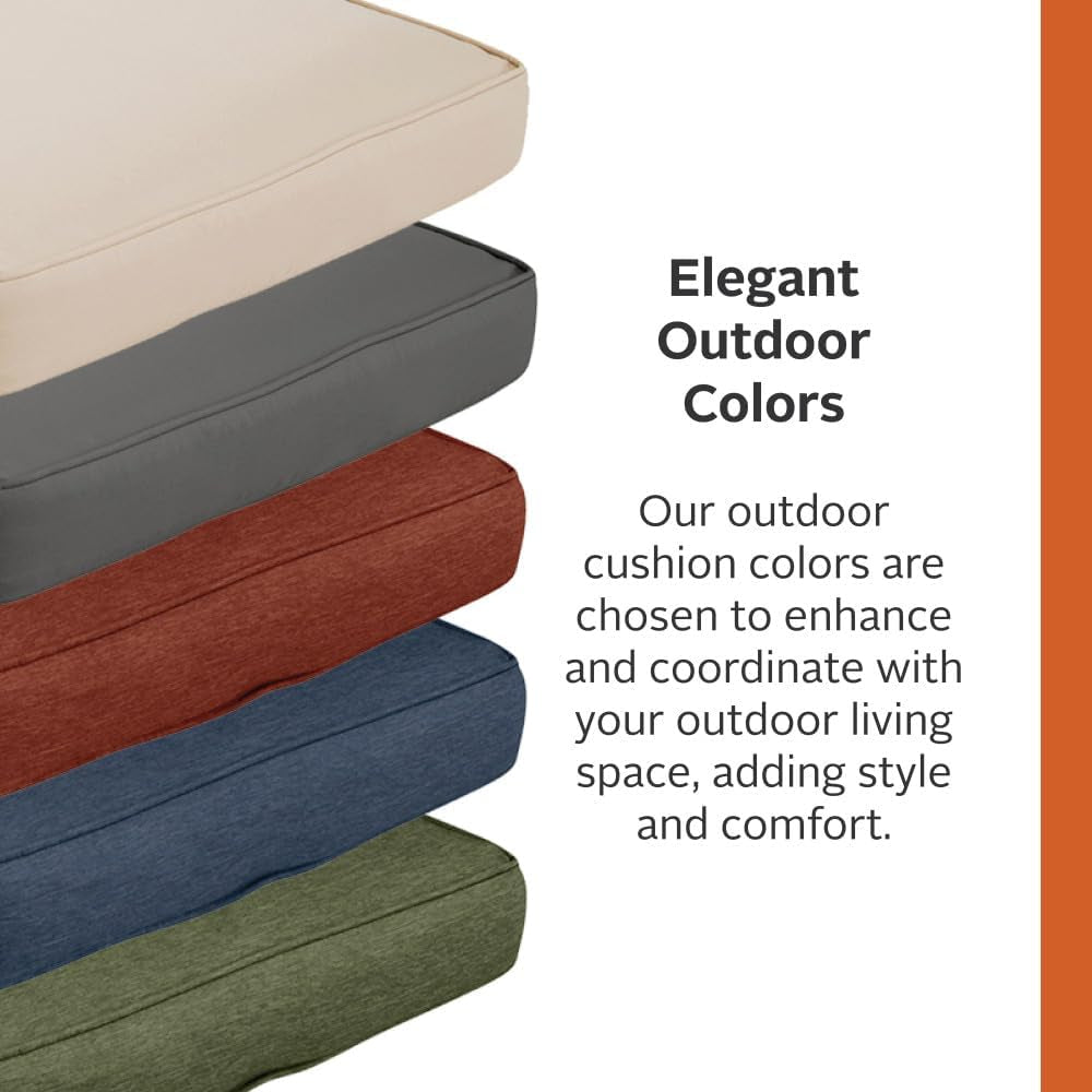 62-045-HGREY-EC Montlake Fadesafe Water-Repellent 59 X 18 X 3 Inch Outdoor Bench Cushion, Heather Grey