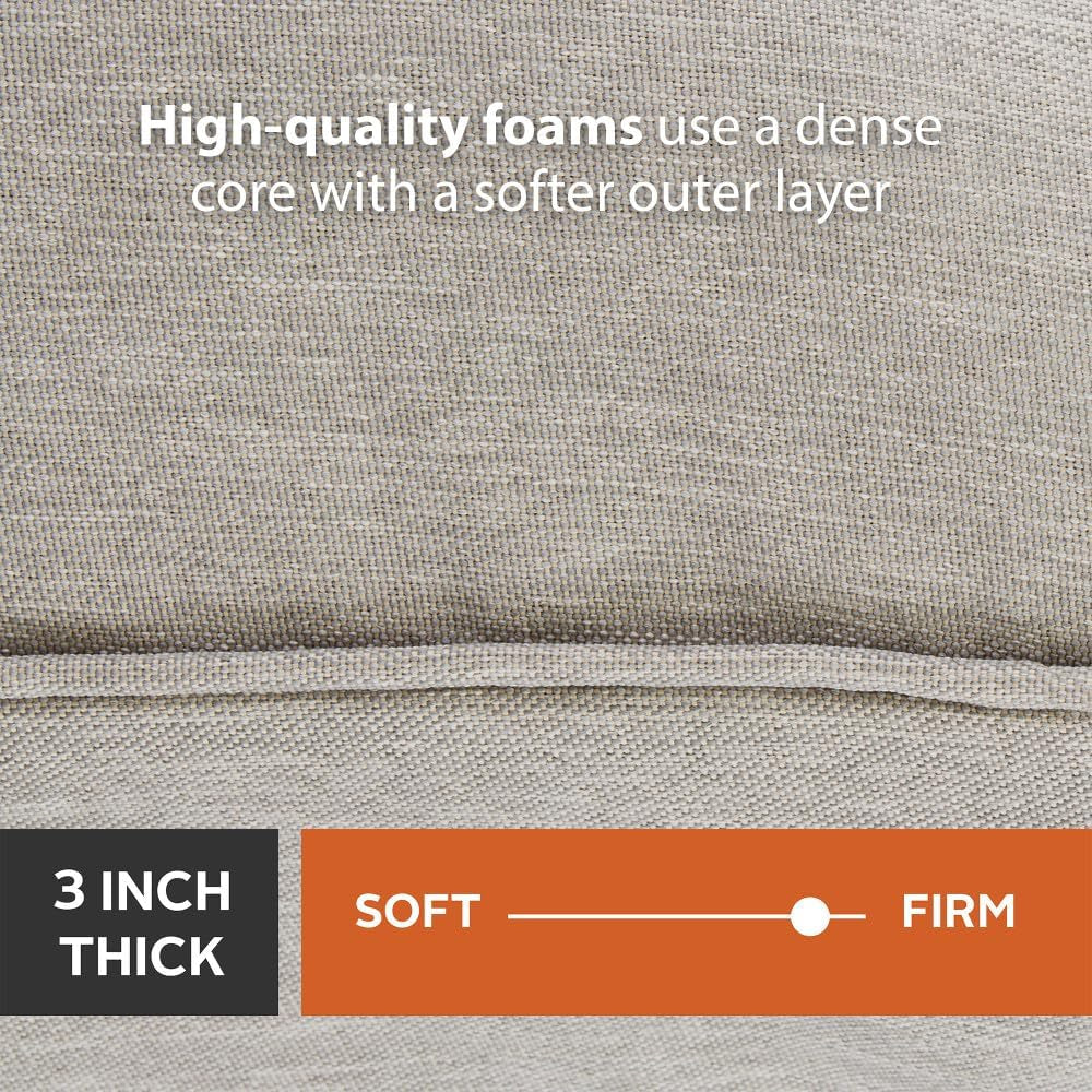 62-045-HGREY-EC Montlake Fadesafe Water-Repellent 59 X 18 X 3 Inch Outdoor Bench Cushion, Heather Grey