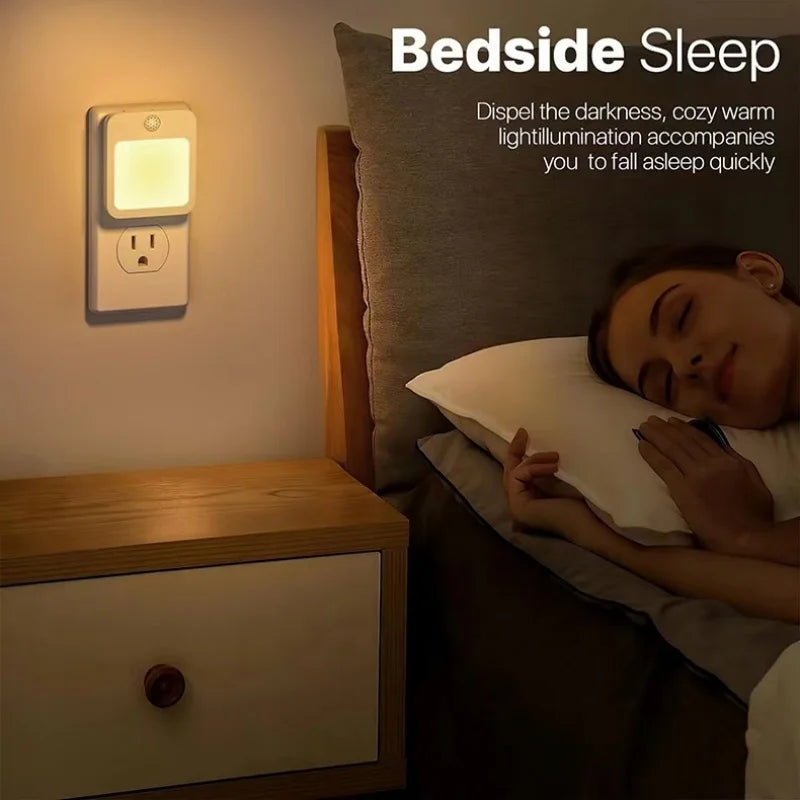Night Light Motion Sensor with LED Light EU Plug Lamps Children'S Night Light Wireless Night Lamp for Bedside Table Bedroom