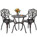 Outdoor Bistro Set 3 Piece Cast Aluminum Patio Bistro Sets Outdoor Patio Furniture Set for Garden,Bronze