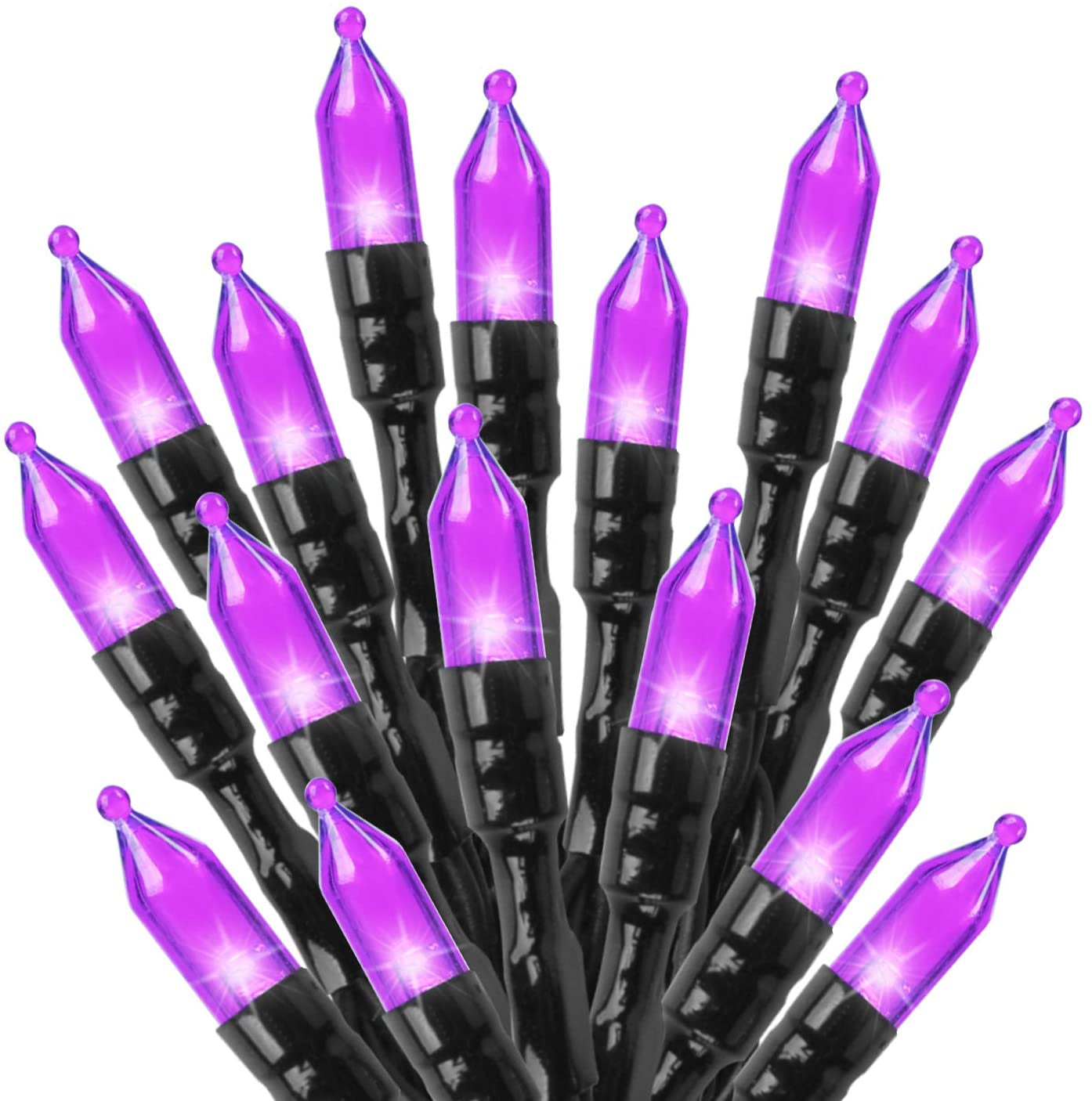 Purple-Halloween-Lights-Outdoor, 33FT 100 LED Waterproof Christmas String Lights with 8 Lighting Modes, Connectable Halloween Decorations for Haunted House Ghost Holiday Party Xmas Tree Lights Decor