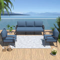 Aluminum 3-Seat Patio Furniture Set, Outdoor Patio Conversation Set with 5.1" Cushions for Patio Backyard Poolside, Black